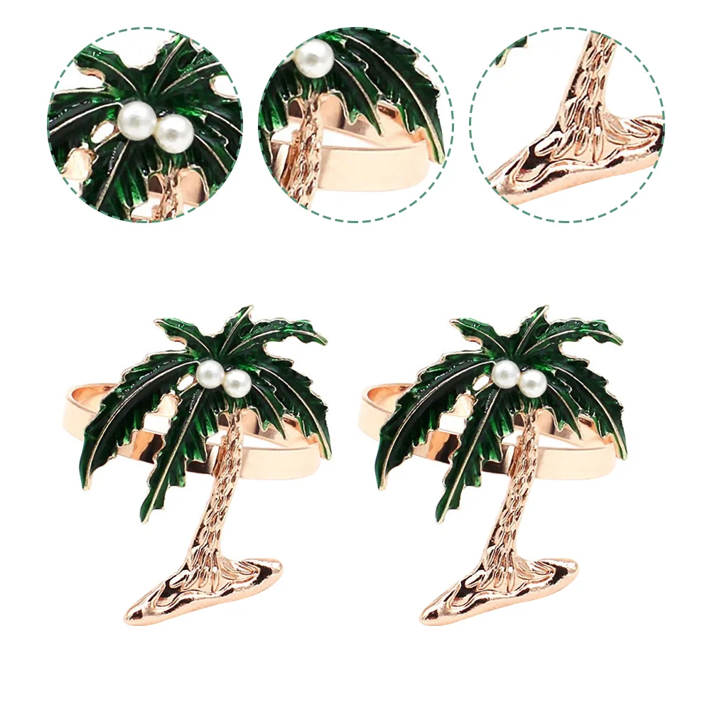

4 Pcs Coconut Napkin Buckle Holder Ring Rustic Decorations Holding Rings Adornment Desktop Dining Table Grace Buckles