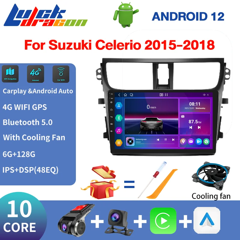 

Автомагнитола 2 Din, Android 12, Wi-Fi, GPS, 4G, Авторадио для Suzuki Celerio 2015-2018, аудио, мультимедийный плеер, 2DIN стерео радио