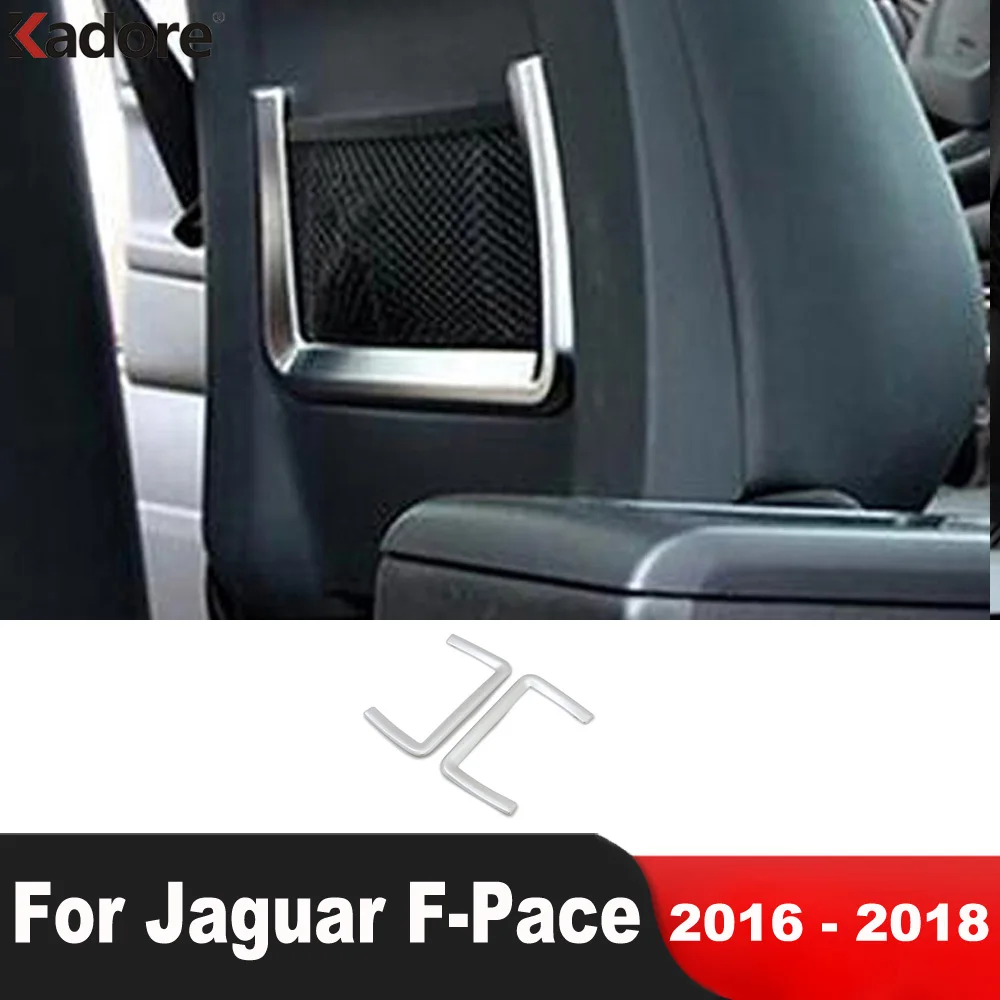 

Car Seat Back Net Pocket Frame Cover Trim For Jaguar F-Pace 2016 2017 2018 ABS Matte Interior Mouldings Accessories Sticker