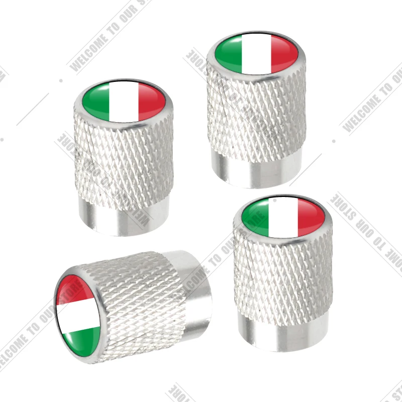 

Автомобильный алюминий с ЧПУ, Германия, Италия, Франция, трехцветный флаг, эмблема для Citroen Peugeot Fiat Kia, 4 шт., колпачки для клапанов воздушного порта для шин