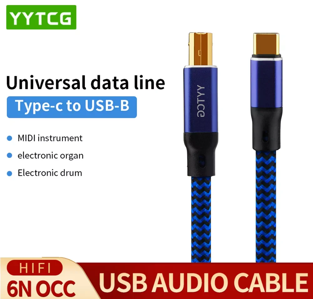 

Hifi USB Cable Type C to Type B 6N OCC Hifi Data Cable Data Line USB Audio Cable