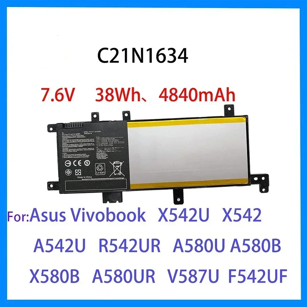 Аккумулятор 7 6 В 4840 мАч 100% оригинальный Asus A580U A580B X580B A542U R542U R542UR X542U V587U FL5900L FL8000U F542UF