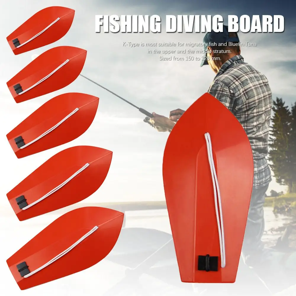 

New Adjustable Weight Red Plastic Artificial Bait Trolling Tool Plan Fishing Diving Board Diver Plate