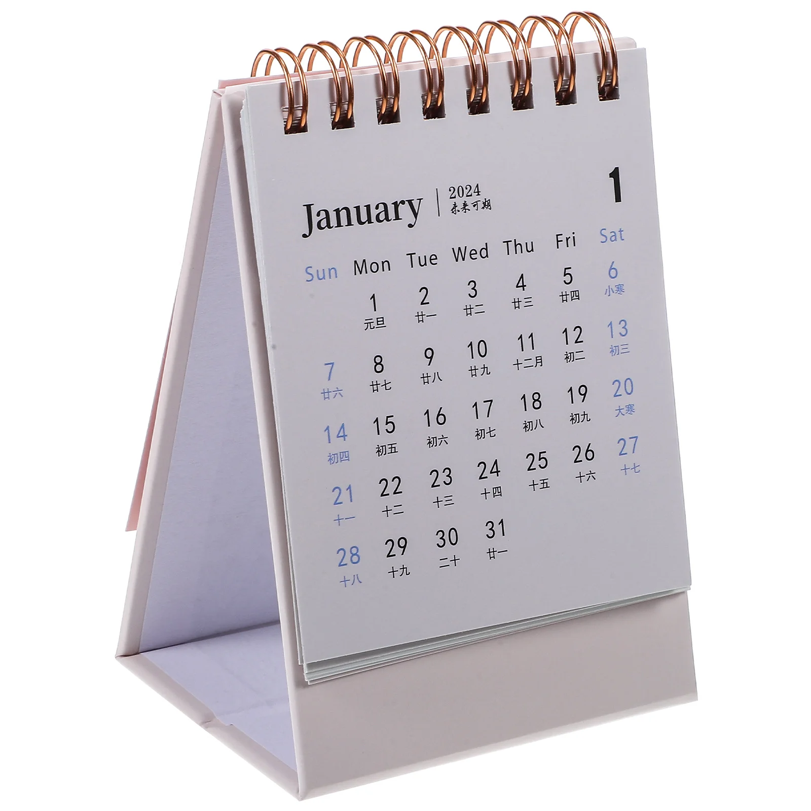 

Household 2024 Mini Desk Calendar Office Miniture Decoration Paper Note Standing