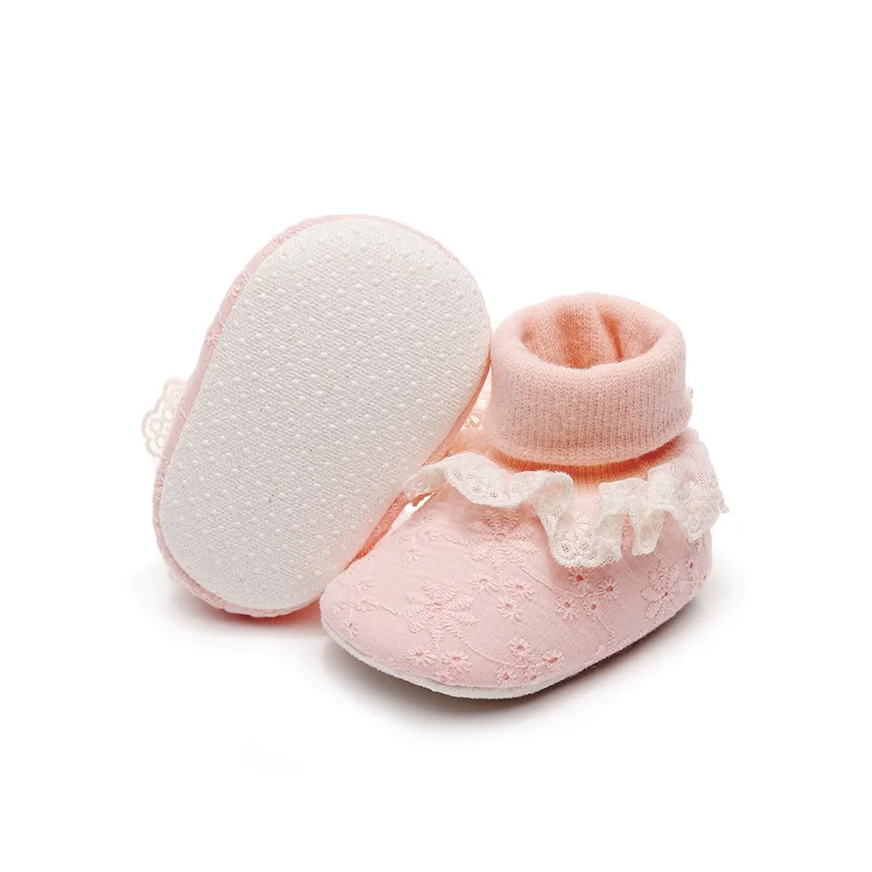 Blotona/носки для маленьких девочек прогулочная обувь с кружевной отделкой и
