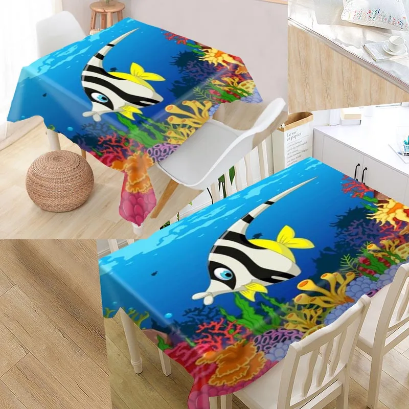 

Cartoon Water World Tablecloth Square /Rectangular Fabric Tablecloth For Wedding Table Cloth TV Covers Tea Tablecloth 0506
