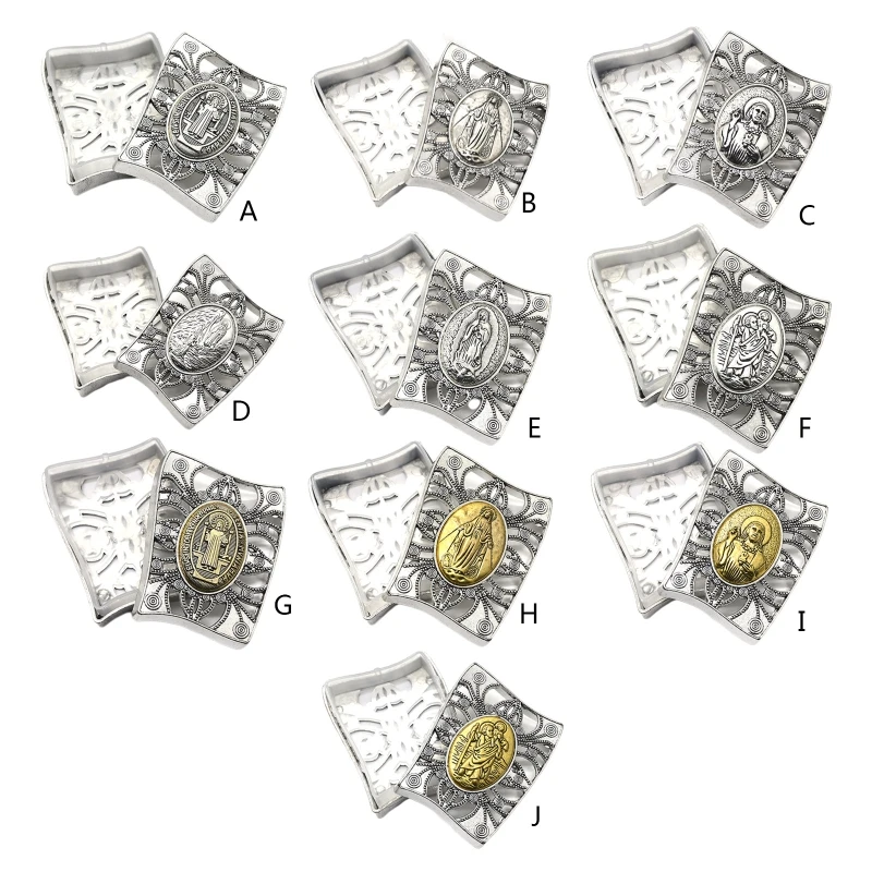 

Металлический органайзер для украшений, коробка с бусинами в виде Розария, ожерелье, винтажный органайзер для хранения ювелирных изделий в ...