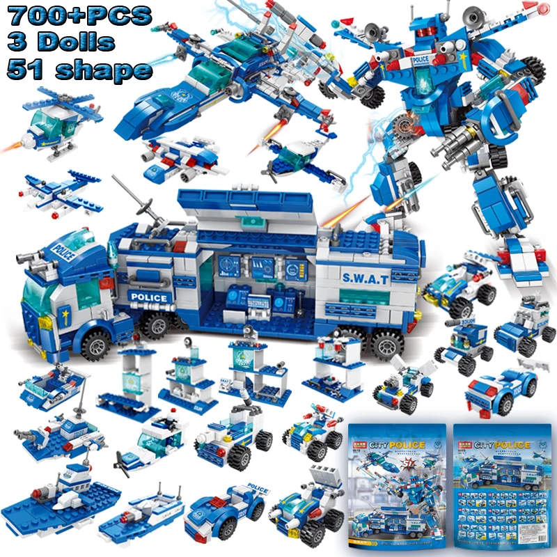 Конструктор полицейский SWAT Детский конструктор с мини-фигуркой развивающая