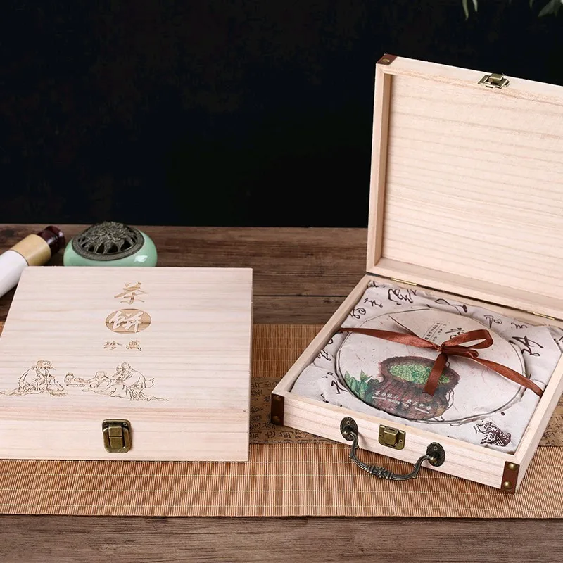 

Винтажная деревянная коробка для чая Puer, емкость для чая Puer 357 г, Yunnan Puerth, китайский стиль, контейнер для хранения, держатель, подарочная коро...