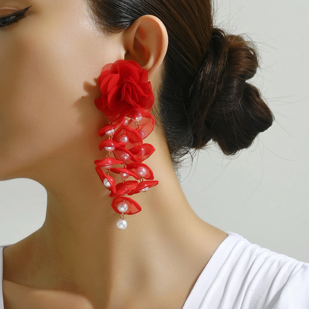 Женские Висячие серьги-подвески с искусственным жемчугом и кисточками