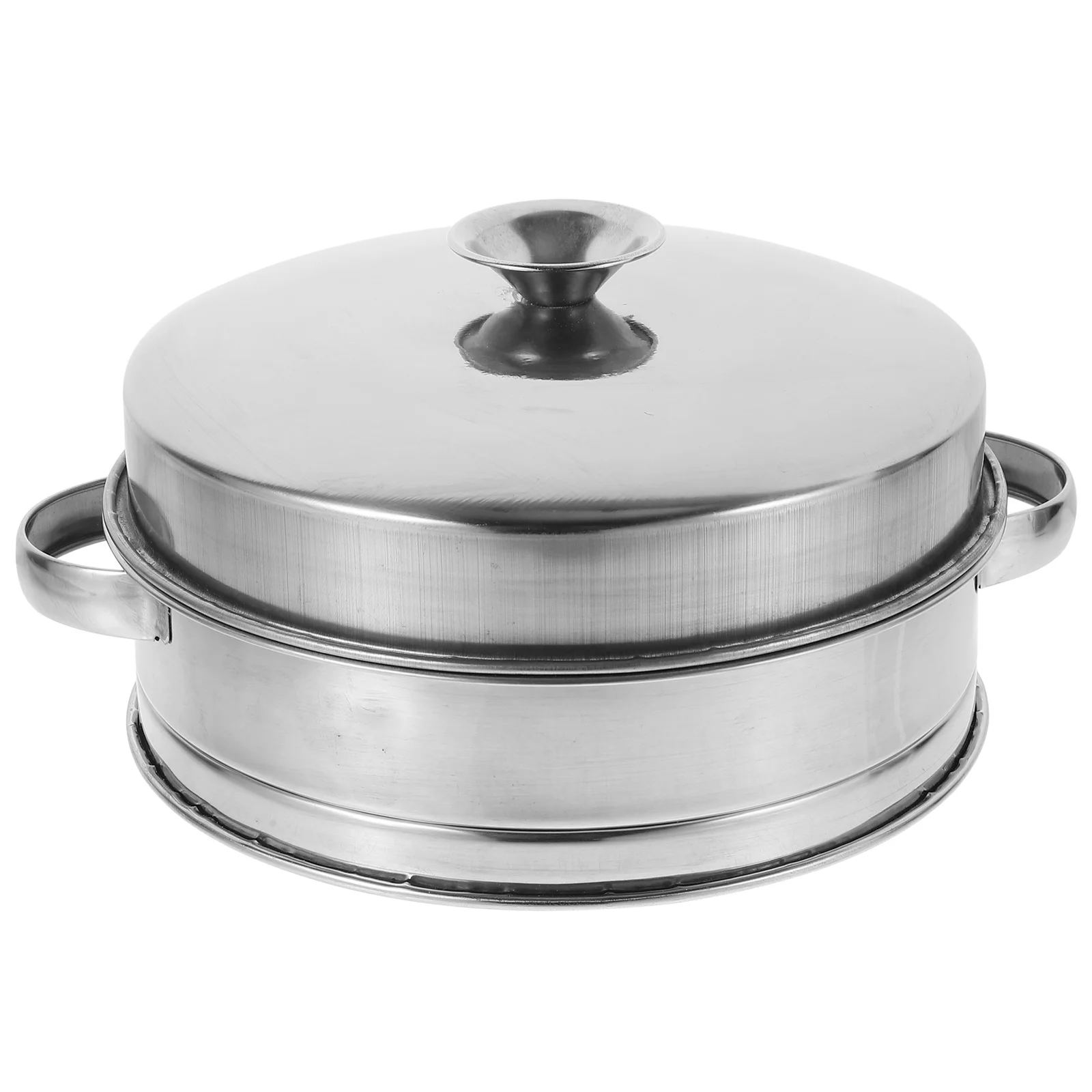 

Bamboo Steamer Binaural Steel Bottom Steaming Rack Metal Baskets Stackable Insert Pans Pot