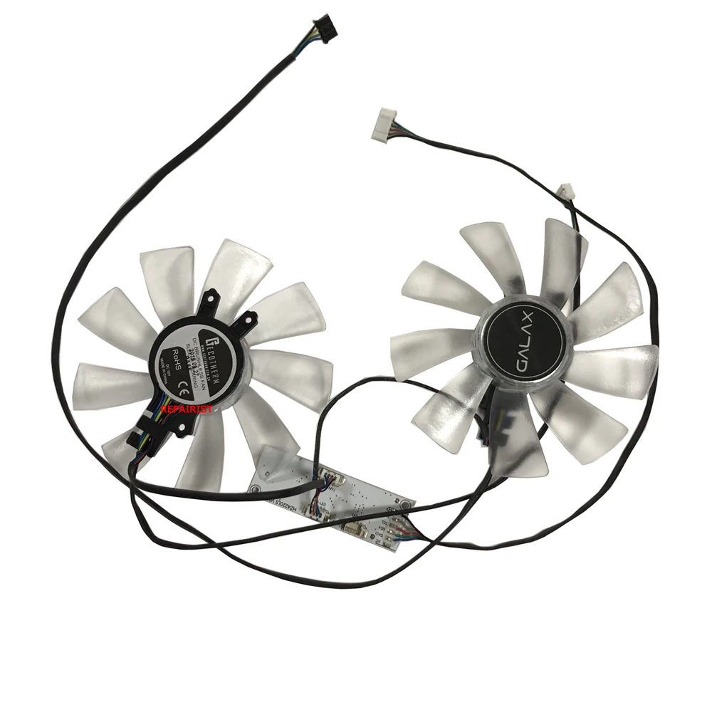 Фото Вентилятор видеокарты охладителя GPU 2 шт./компл. для KFA2 RTX 2070 2080 Super EX (1-Click OC) графического VGA охлаждения в качестве замены №2