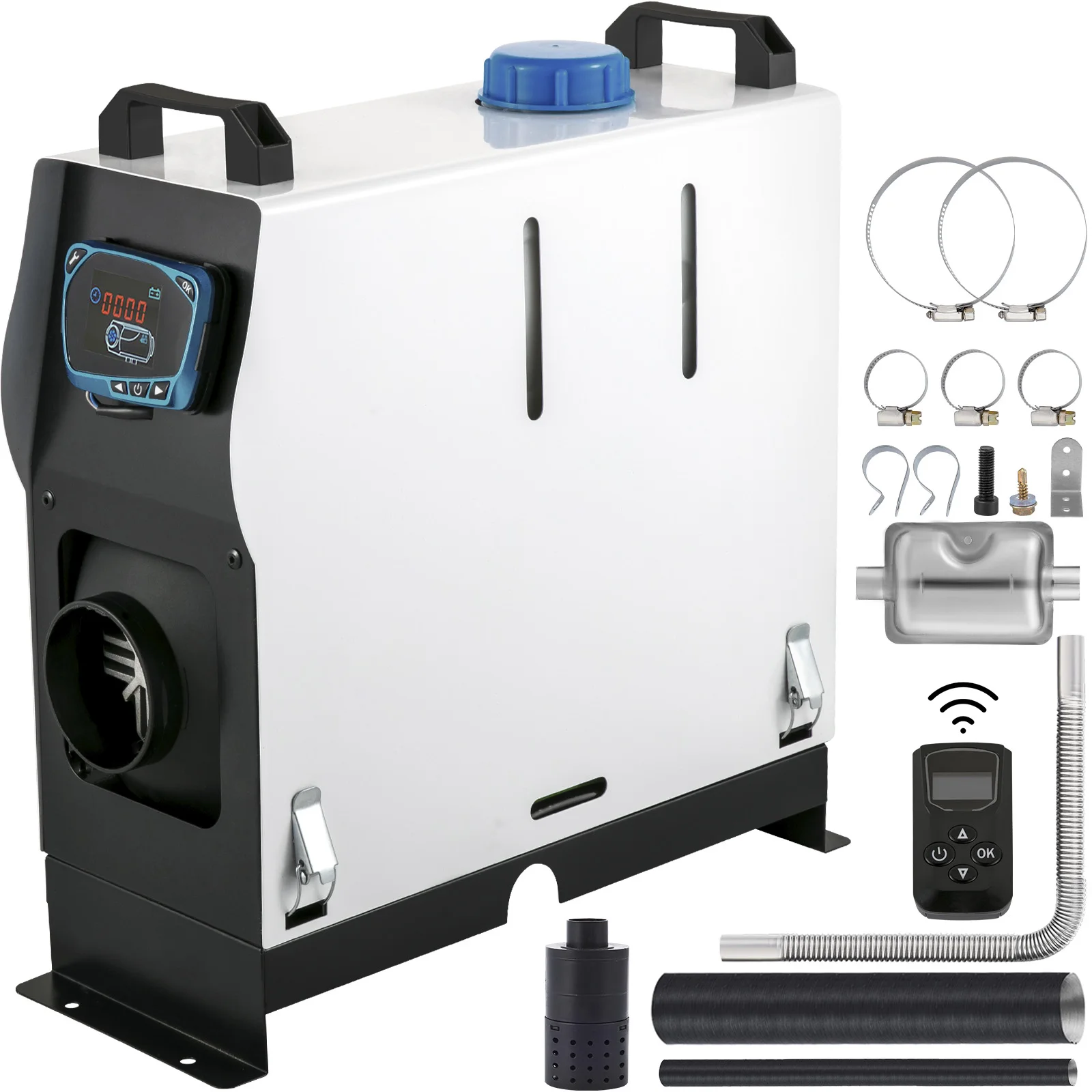 $114.07 VEVOR 8KW 12V Diesel Air Heater All in One 1 Air Outlet Hole with LCD Switch and Remote Control For RV Truck Bus Car SUV Caravan
