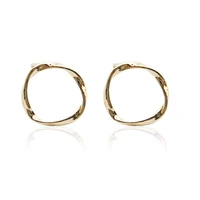 925 sterling silver 14k gold plated hollow round stud earrings for women korean style ins simple earrings fashion jewelry