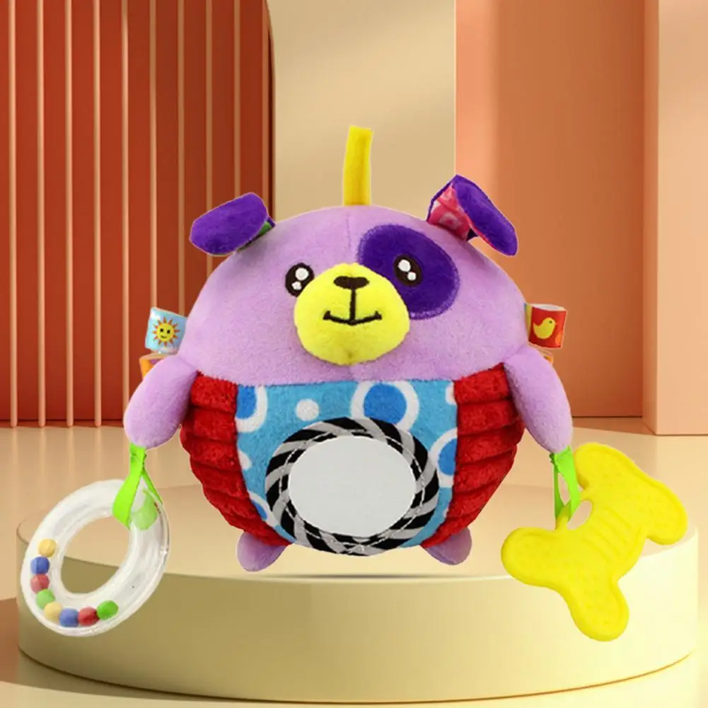 

Stroller Plush Toy Healthy Cute Finely Stitched Cartoon Animal Hanging Hole Hand Bell Toy