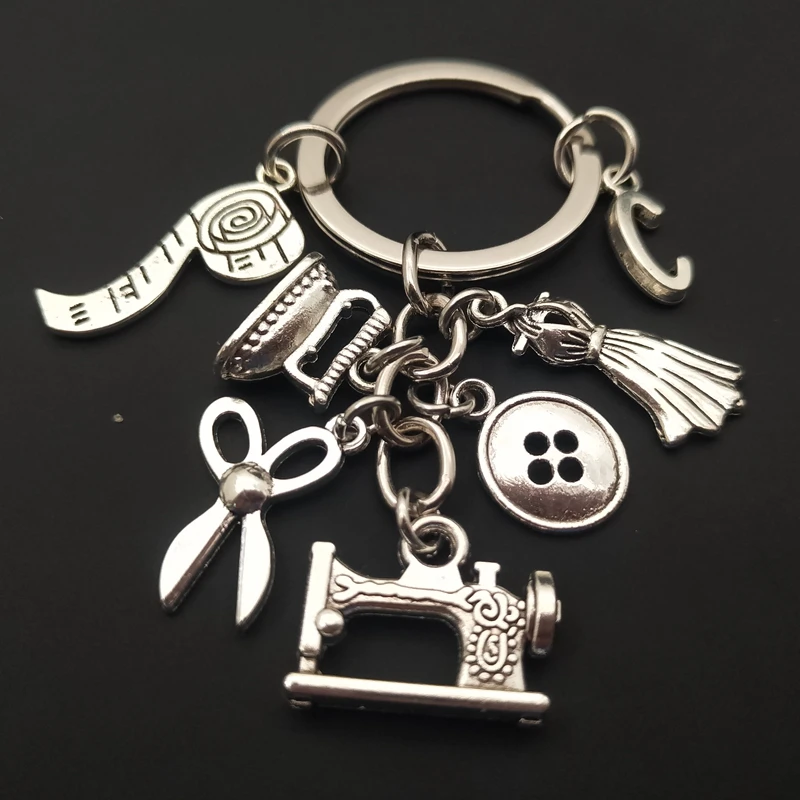 Брелок для ключей швейной машинки железная рулетка с измерительными ножницами