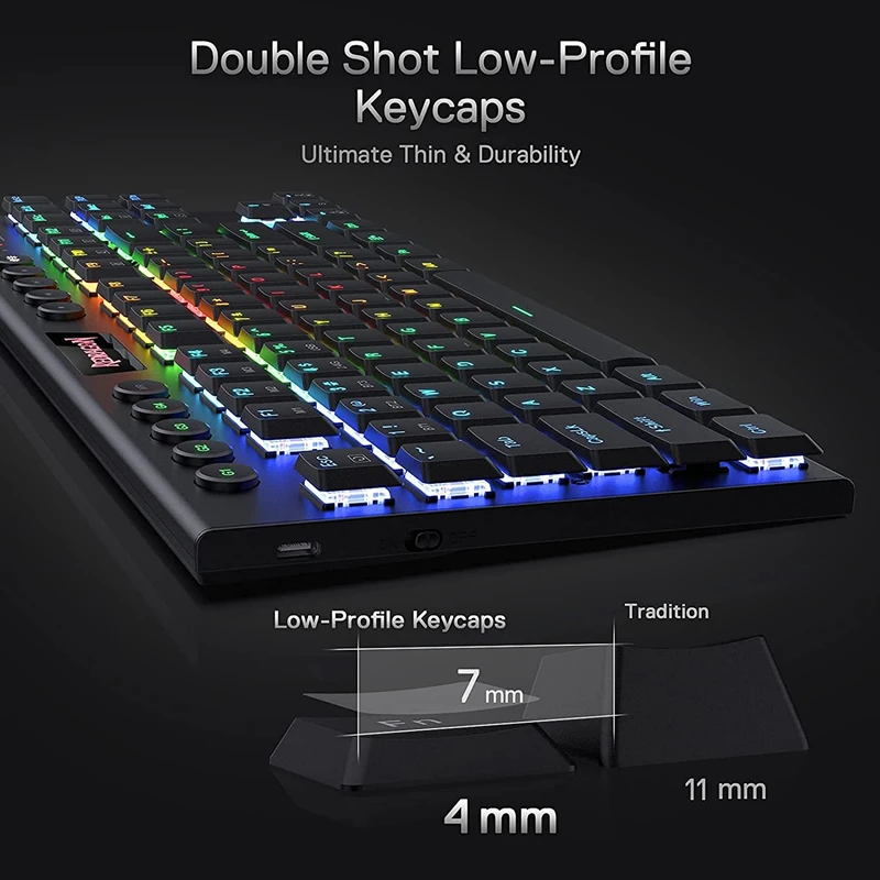 Redragon k621 Новая беспроводная Механическая игровая клавиатура Bluetooth/2 4G/USB с красным