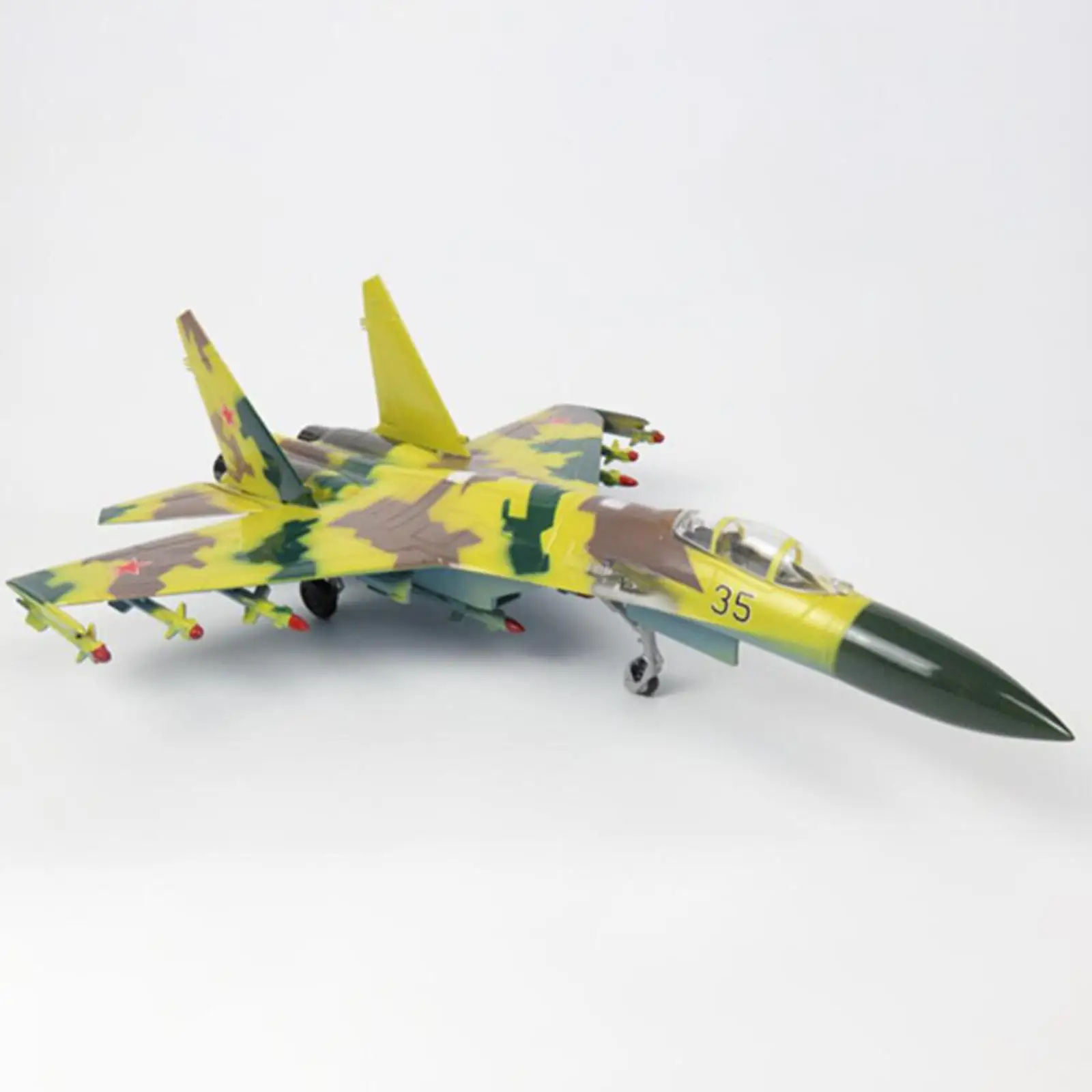 

1/72 Plane SU35 Fighter Model Toy Ornament with Stand Display High Simulated Plane for Shelves Commemorate Fireplace Desktop