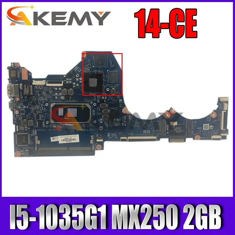 

For HP Pavilion 14-CE Laptop Motherboard L67078-601 DAG7ALMB8C0 G7AL-2G L67078-001 With SRJKL I5-1035G1 MX250 2GB Fully Tested