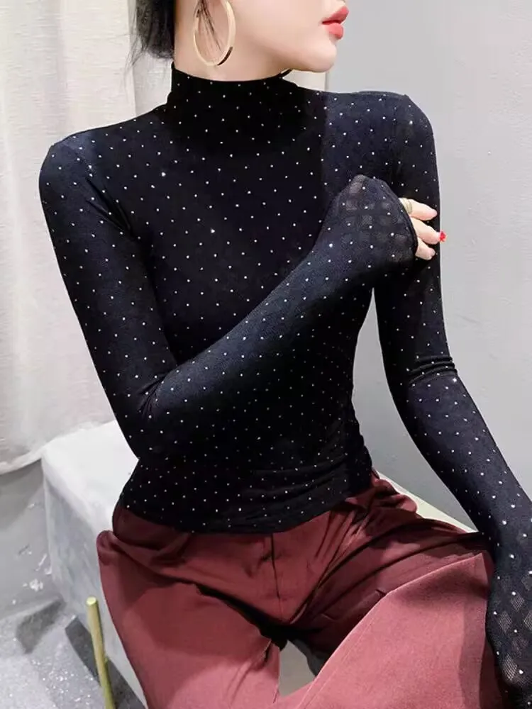 Новое поступление 2025 комплект с бриллиантами женский осенне-зимний пуловер S-4XL