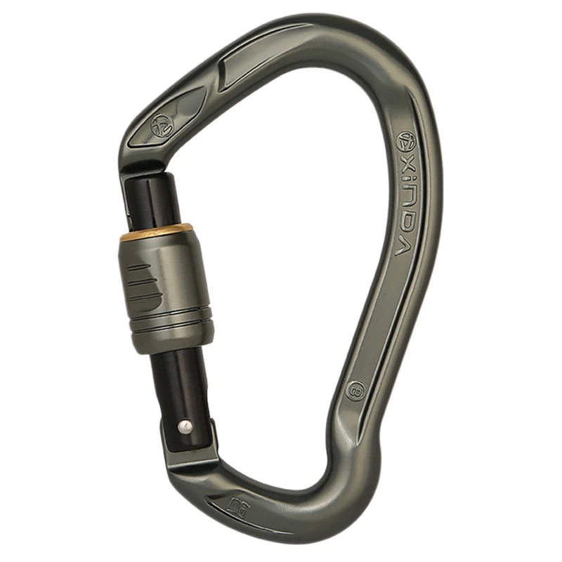 

Xinda Outdoor Ear-Shaped Carabiner Sliding Screw Climbing Product Track Climbing 2-Stage Quick-Release Lock