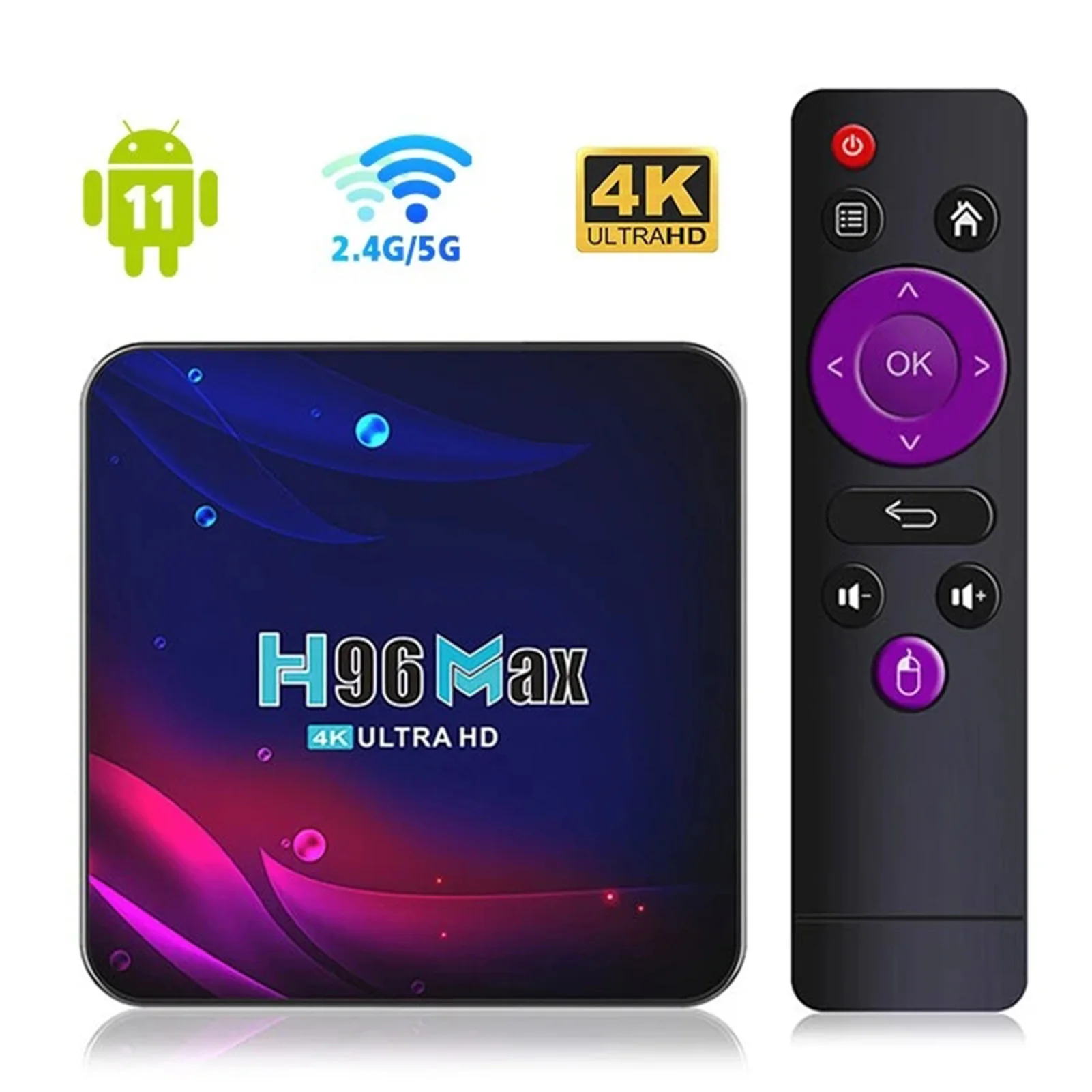 

Приставка Смарт-ТВ S905W2, 4 + 32/64 ГБ, 4 ядра, Wi-Fi 6 4K H96 Max W2