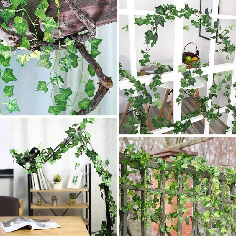 Artificial ivy wall home decorative plants vines greenery garland hanging for room garden office wedding wall decoration foliage images - 6