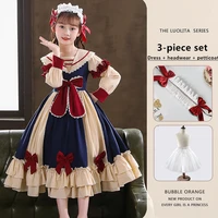 12 year old teen girl kids vestido spanish girl dress baby bow princess long sleeve lolita dress for girls birthday dress outfit