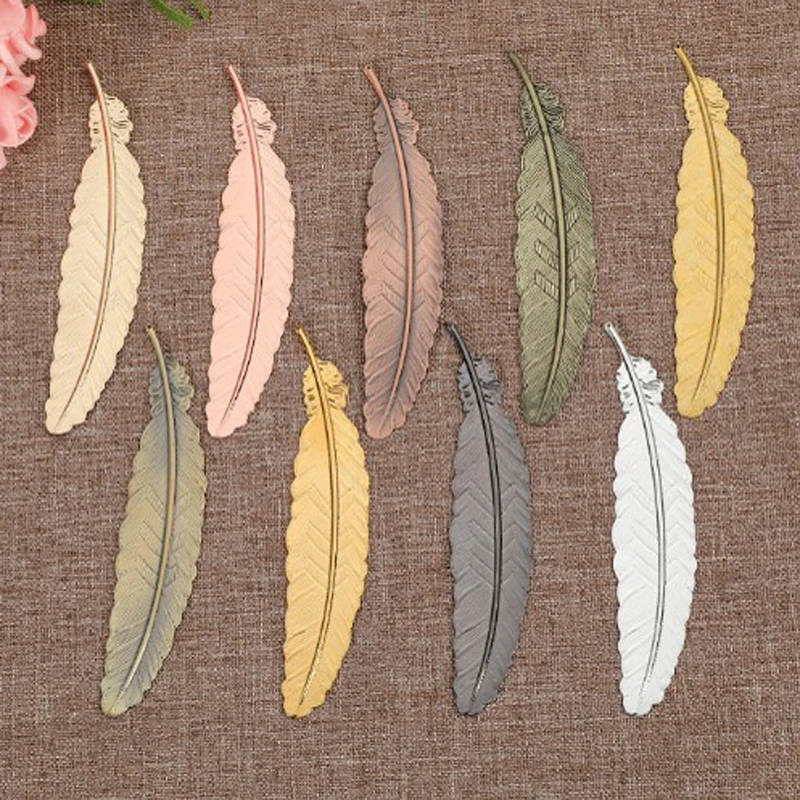 6 шт. металлические закладки в форме перьев |