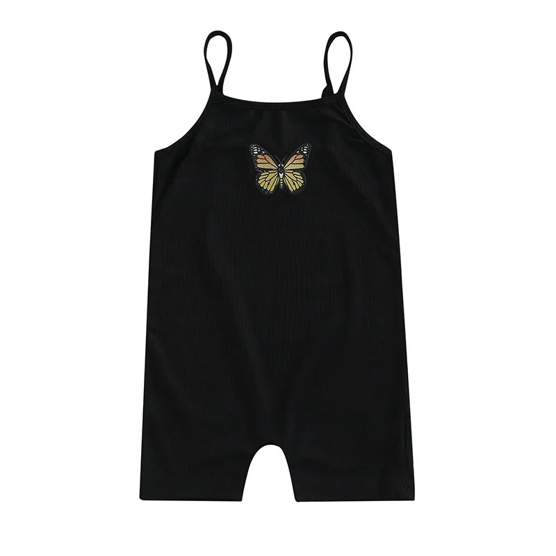 

Baby Girls Summer Sleeveless Overalls Jumpsuit Butterfly Print Sling Rompers Bodysuit Child Clothes