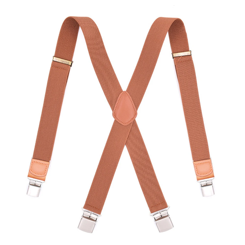 

2022 New 1Pcs Men 4 Clip Buckles Suspenders Adjustable X-shaped Bronze Clasp Hook Male Jockstrap Pants Decor Strap