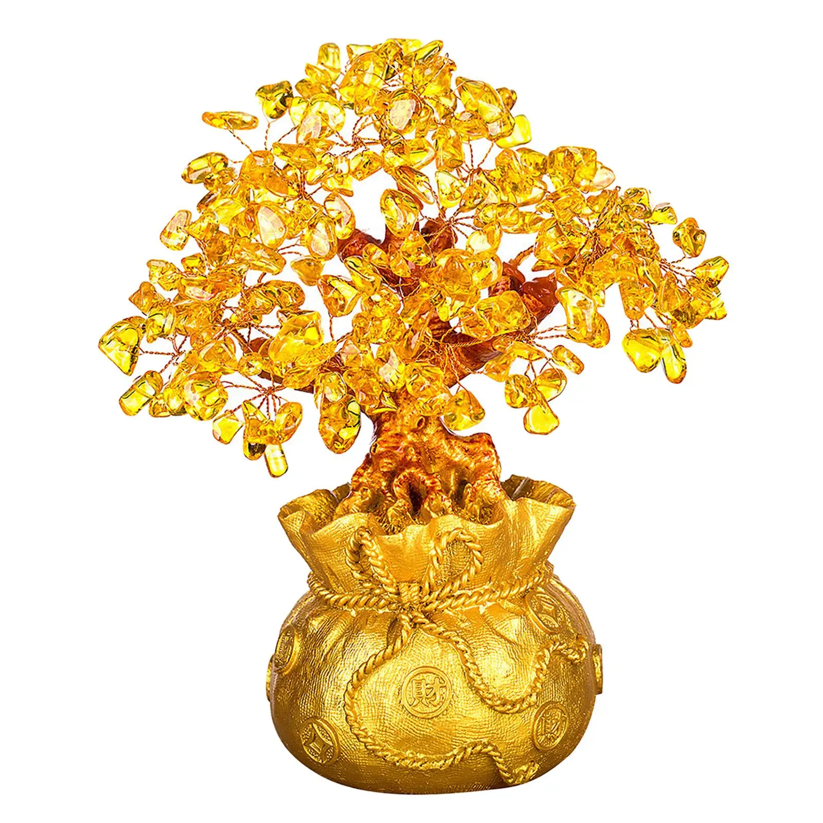 

Crystal Money Tree Wealth Good Luck Feng Shui Lucky Tree Tabletop Decor Art crystal plant indoor gift stone decorations dragon