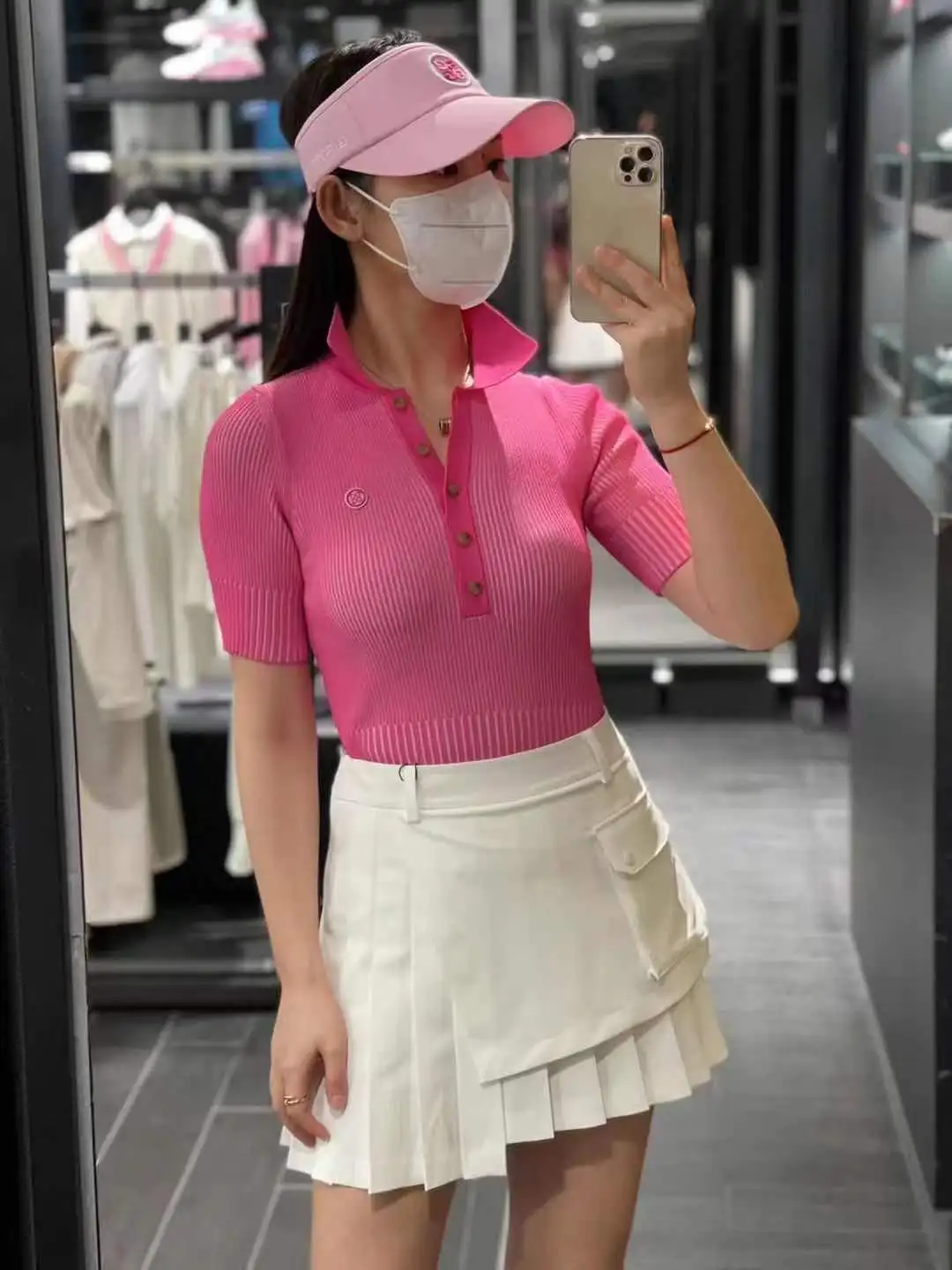 G4 Women's Slim Knitwear 2022 New Golf Clothing Korean Fashion Breathable Thin Sweater Lapel Short Sleeve T-shirt