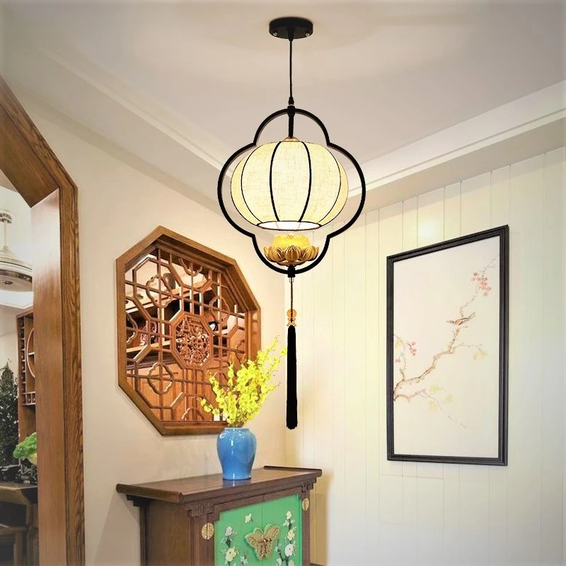 Китайская тканевая люстра в стиле ретро прикроватные светильники для гостиной