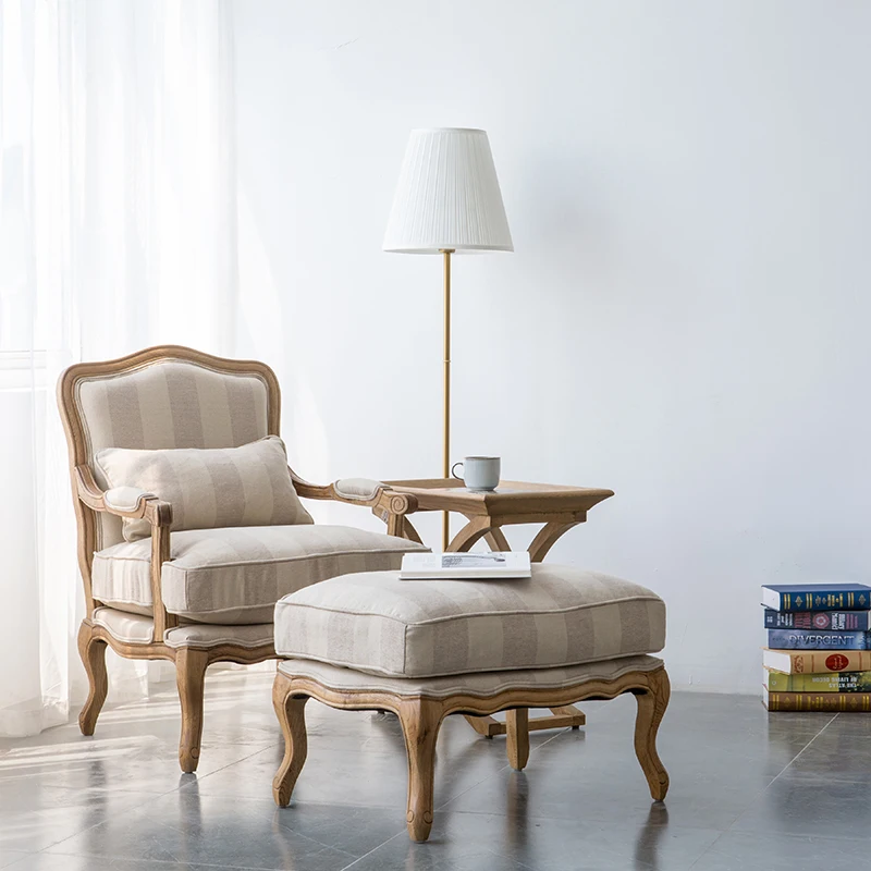 

Retro country single person sofa chair imperial concubine chair all solid wood salon chair