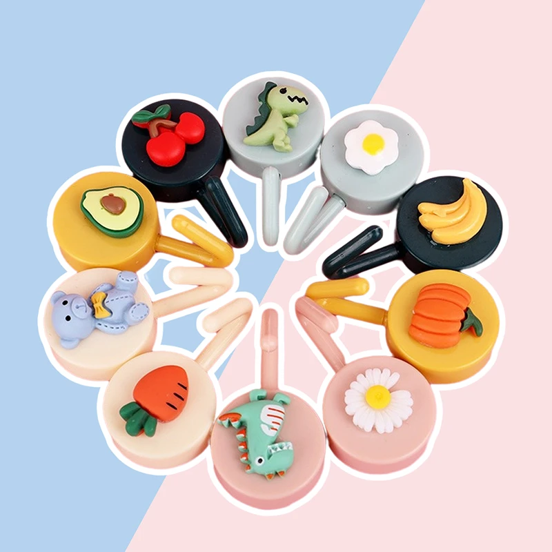 

10 шт. милые настенные крючки для ключей, держатель для пальто, полотенец, самоклеящаяся настенная вешалка с мультяшным рисунком, кухонные и ...