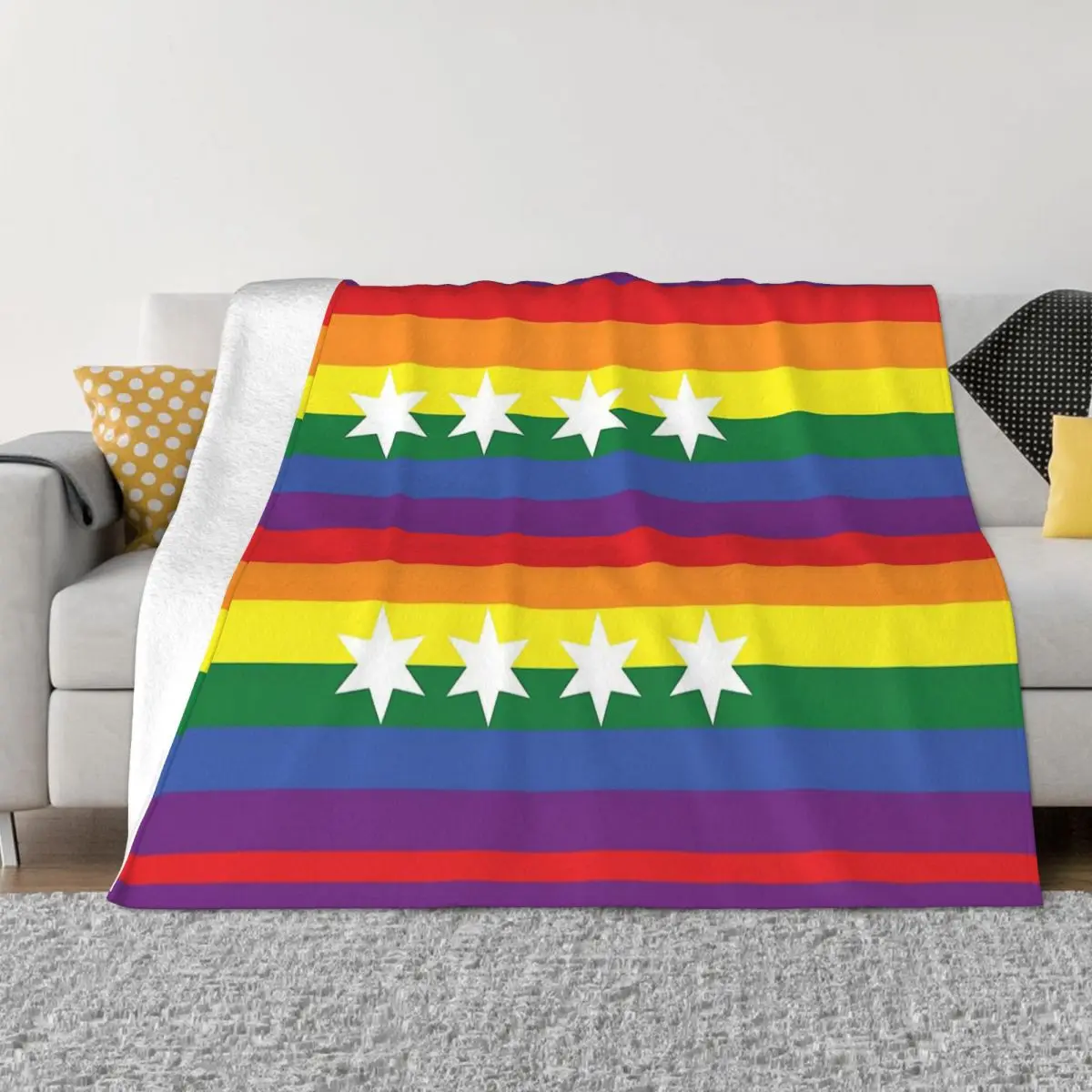 

Pride Parade Gay People's Day The Best Float Parade Of The Year Blanket Flannel Decoration Chicago Gay Portable Home Bedspread