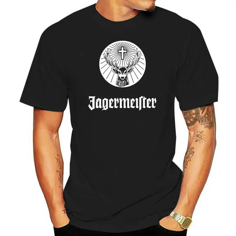 

Футболка Jagermeister с логотипом спиртовых напитков, Мужская черная футболка с принтом