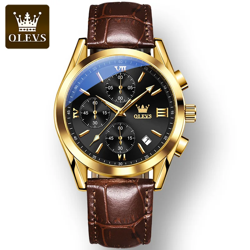 Водонепроницаемые спортивные мужские наручные часы OLEVS с ремешком из