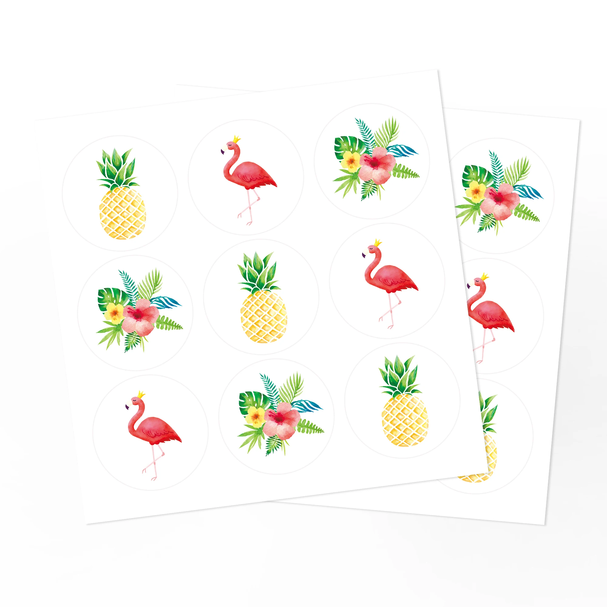 

KK035 180 шт. Мультяшные Гавайские Фламинго ананас подарки на день рождения Декор ПВХ наклейки бутылки для торта чашка водонепроницаемые декор...