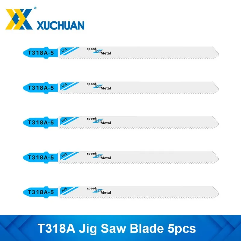 5pcs T Shank Jig Saw Blade T318A Saber Blades Reciprocating Saw Blade for Metalworking Cutting Blade HCS Steel Saw Blade