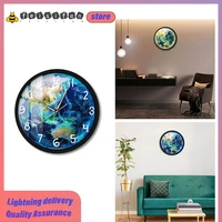 high quality world map wall clock creative quartz luminous wall clock voice activated bell digital pointer craft home decoration