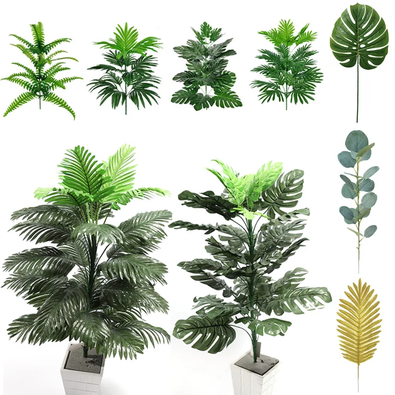 

Large Artificial Palm Tree Banana Tropical Plants Fake Plastic Monstera Leaves Plants Branches Home Garden Room Office Decor