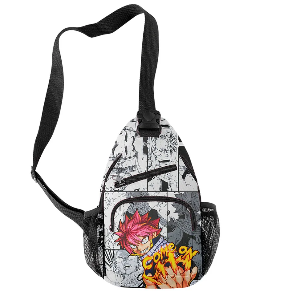

Fashion Anime Fairy Tail Crossbody Chest Bags Oxford Waterproof Boys/Girls Sports Travel Bags 3D Print Fashion Shoulder Bags