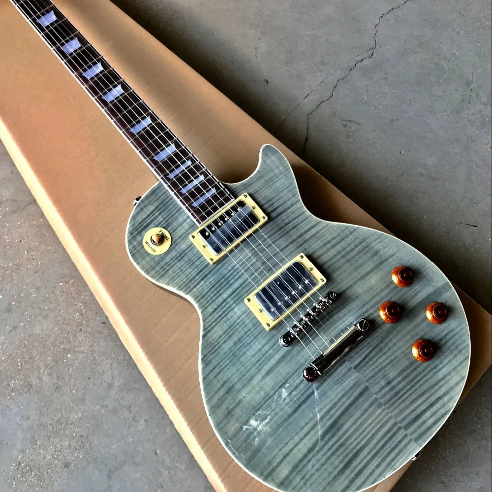 

standard Custom Tiger Flame electric guitar Mahogany body guitarra