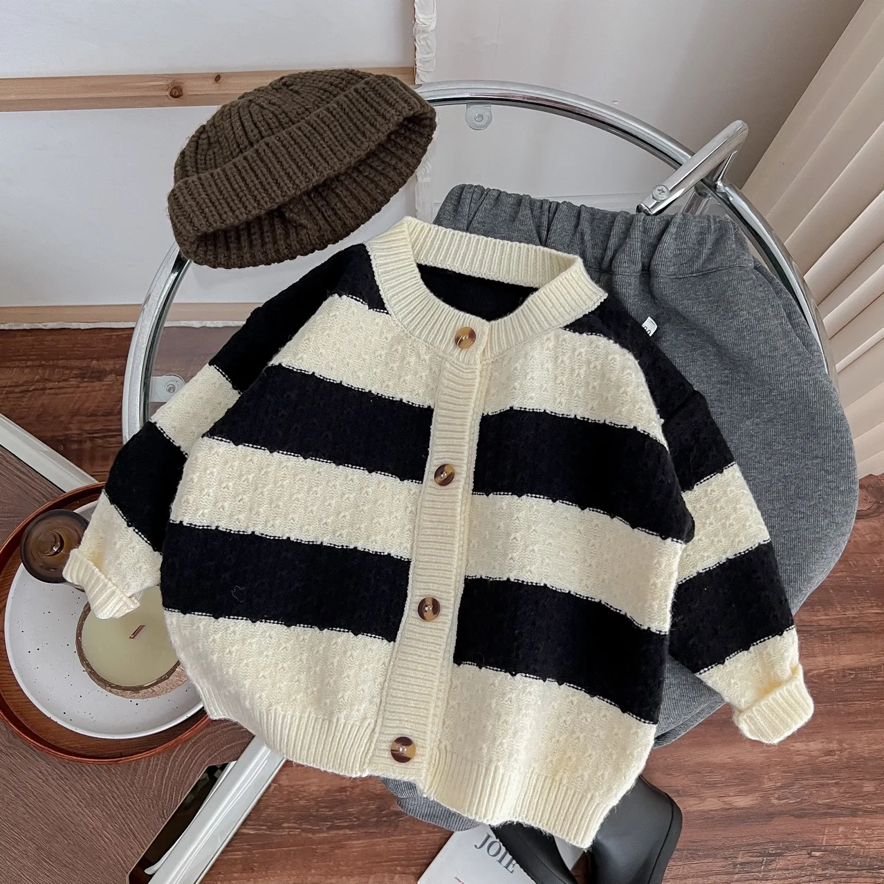 

Kids Winter Knit Coat Baby Boy Knitted Cardigan Children's Autumn Clothes Girls Cute Long Sleeve Sweater Jacket Toddler Clothing