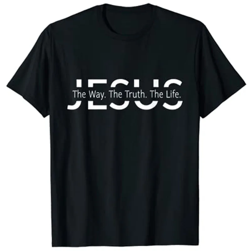 

Christ Jesus The Way. The Truth. The Life Blessed Christians T-Shirt Faith Graphic Tee Casual Tops Short Sleeve Blouses Gifts