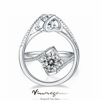 vinregem 925 sterling silver real moissanite 100 pass test diamond wedding engagement ring for women creative gift dropshipping
