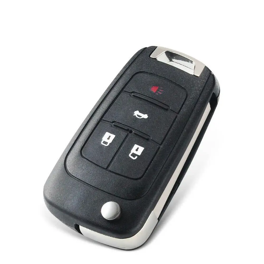 

Durable Car Key Shell Black Flip Folding Key Free Cutting Remote Replacement 4 Button Car Interior Accessories