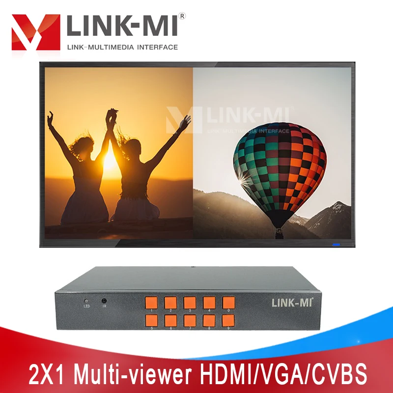 Многоцелевой переключатель, видеосинтезатор, процессор, HDMI, VGA входы, видеостена, контроллер светодиодный одного дисплея, 1920x1080 @ 60 Гц, LINK-MI, 2x1